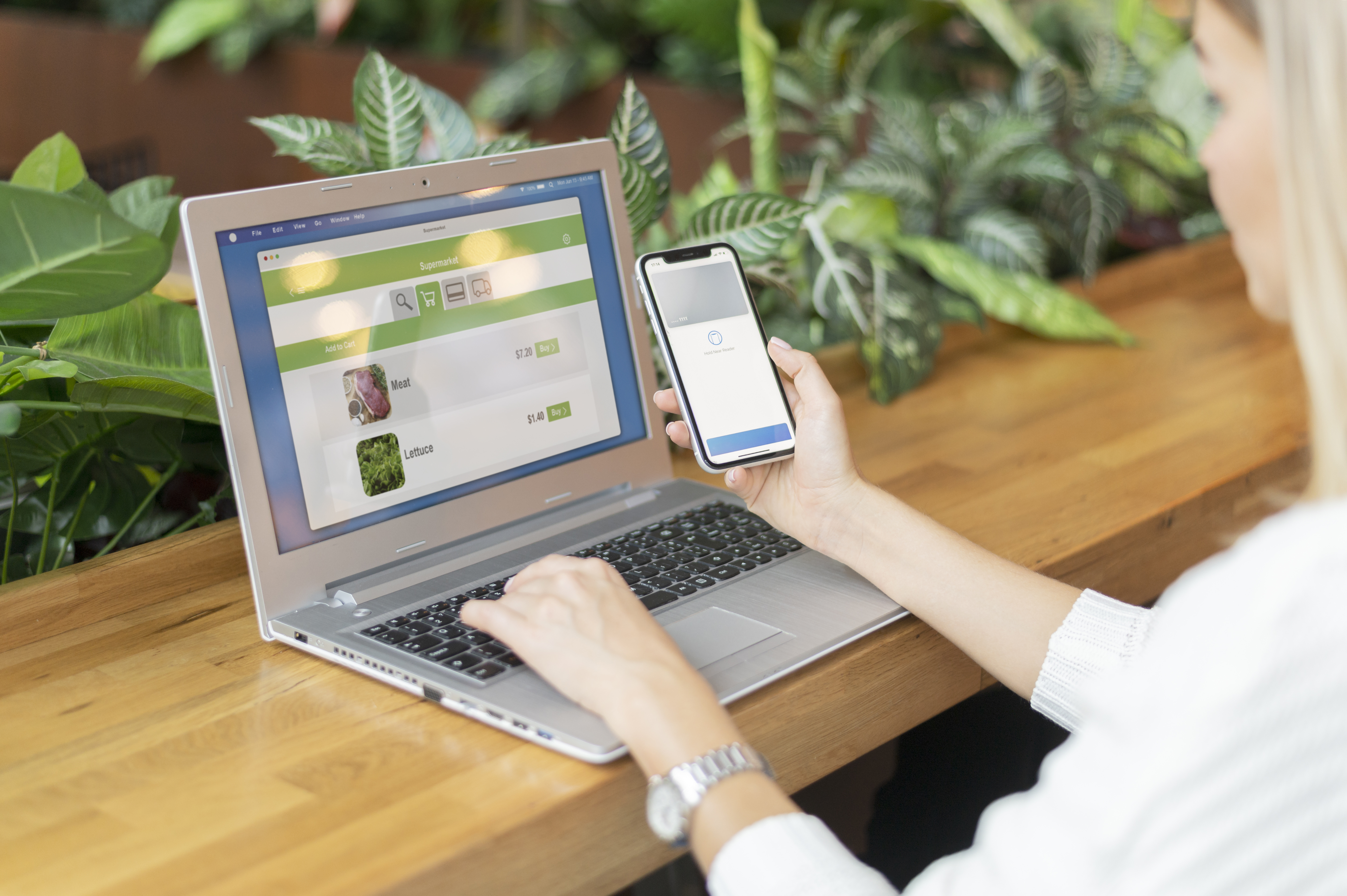 Person using a smartphone wallet app