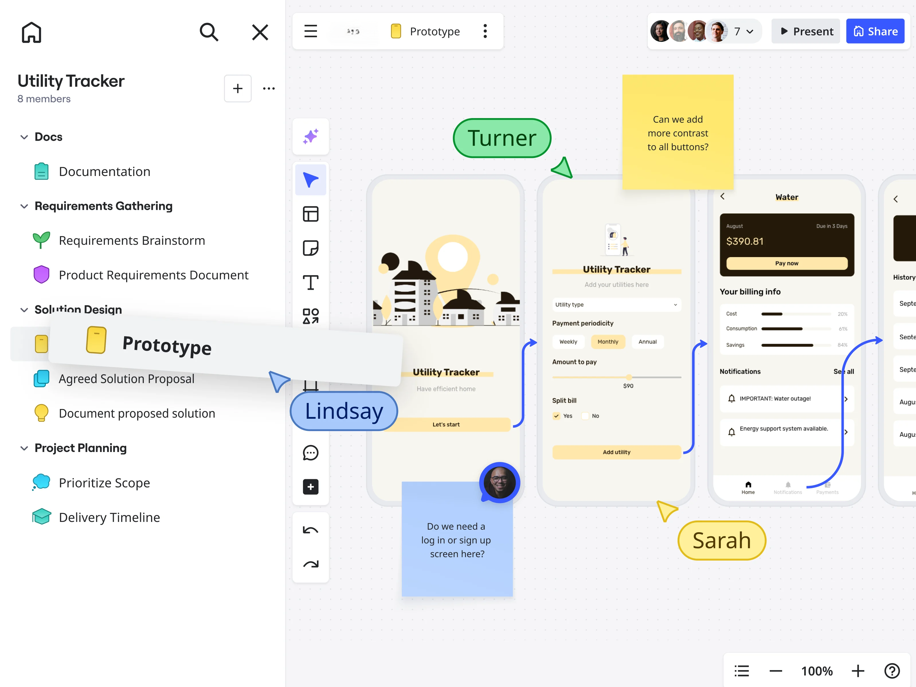 UI UX design prototype workspace