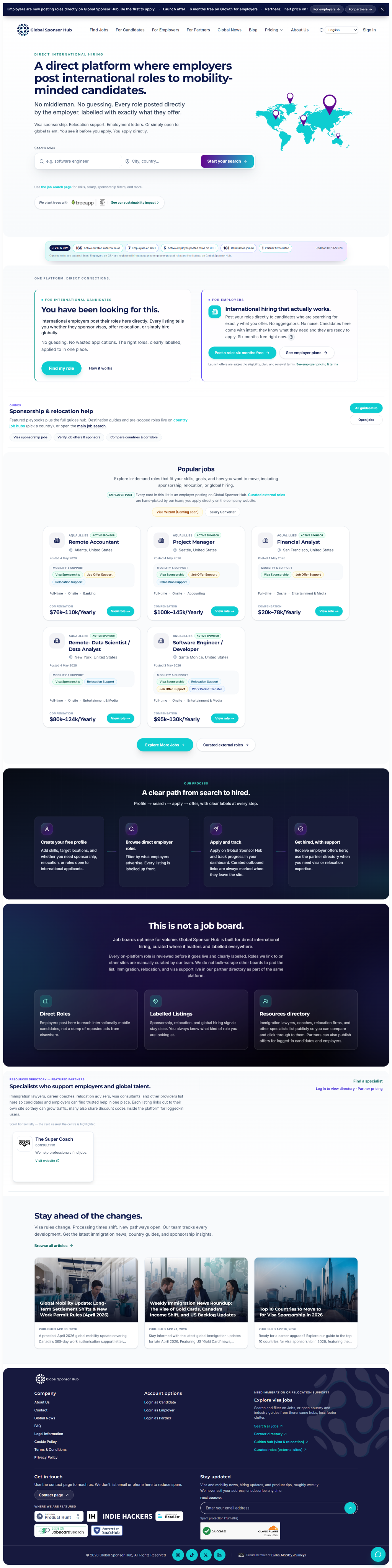 Global Sponsor Hub website preview