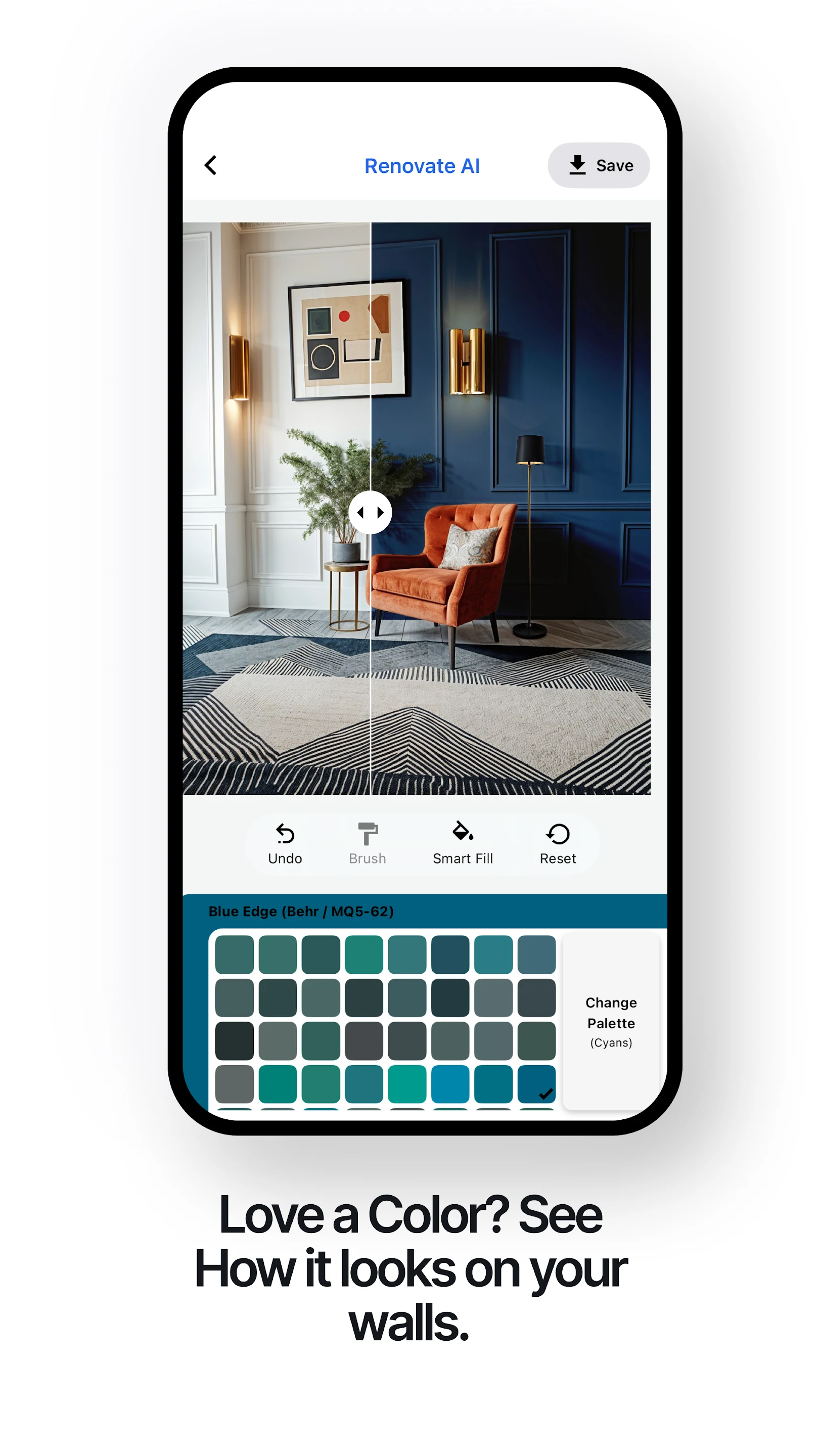 Renovate AI home design screen