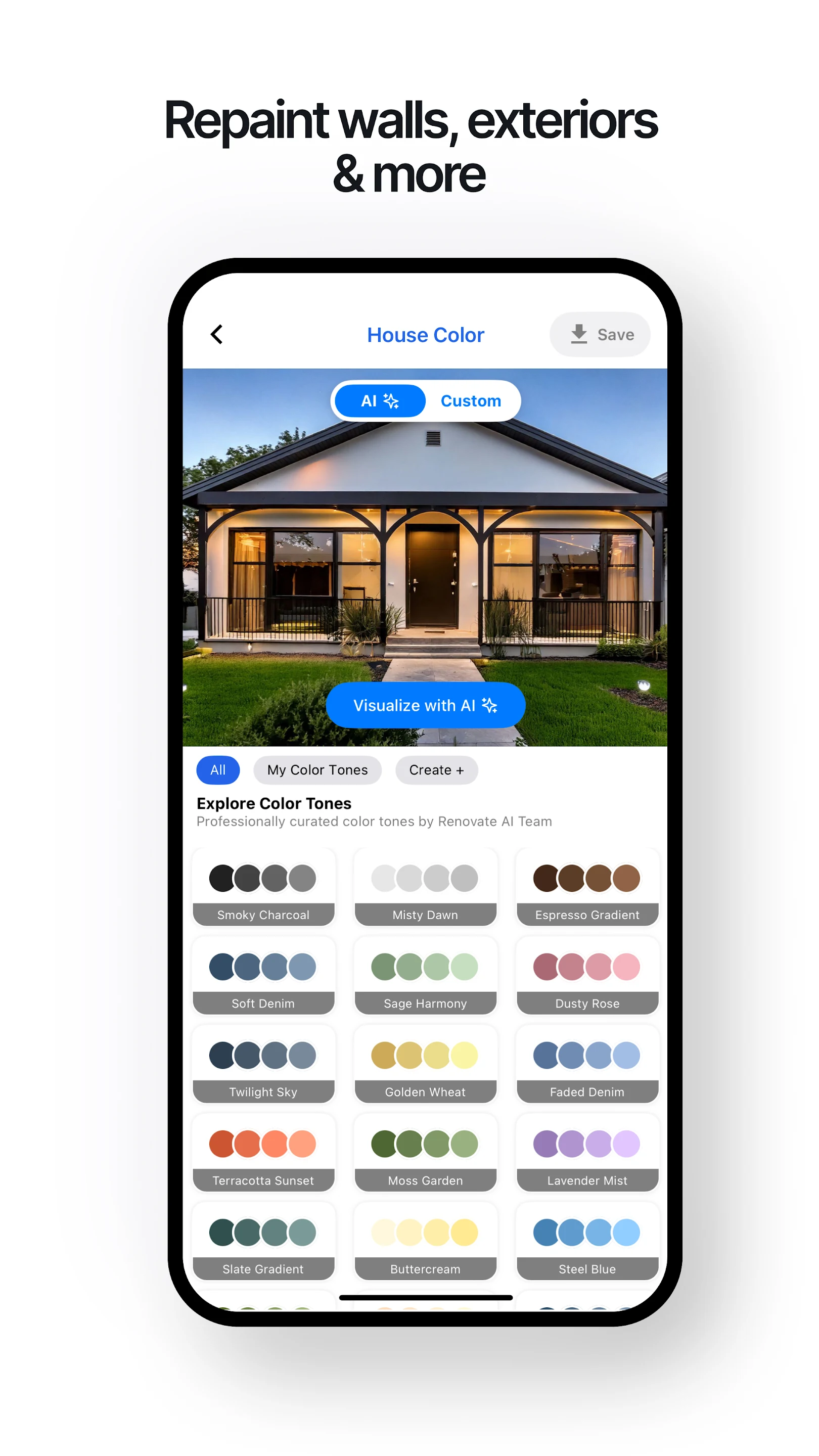 Renovate AI app screen
