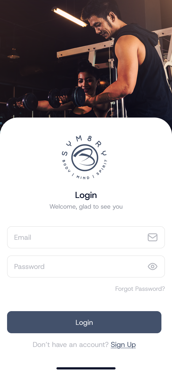 Sym8ry login screen
