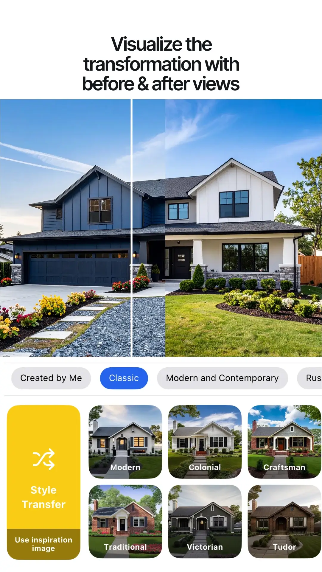 Renovate AI before and after view